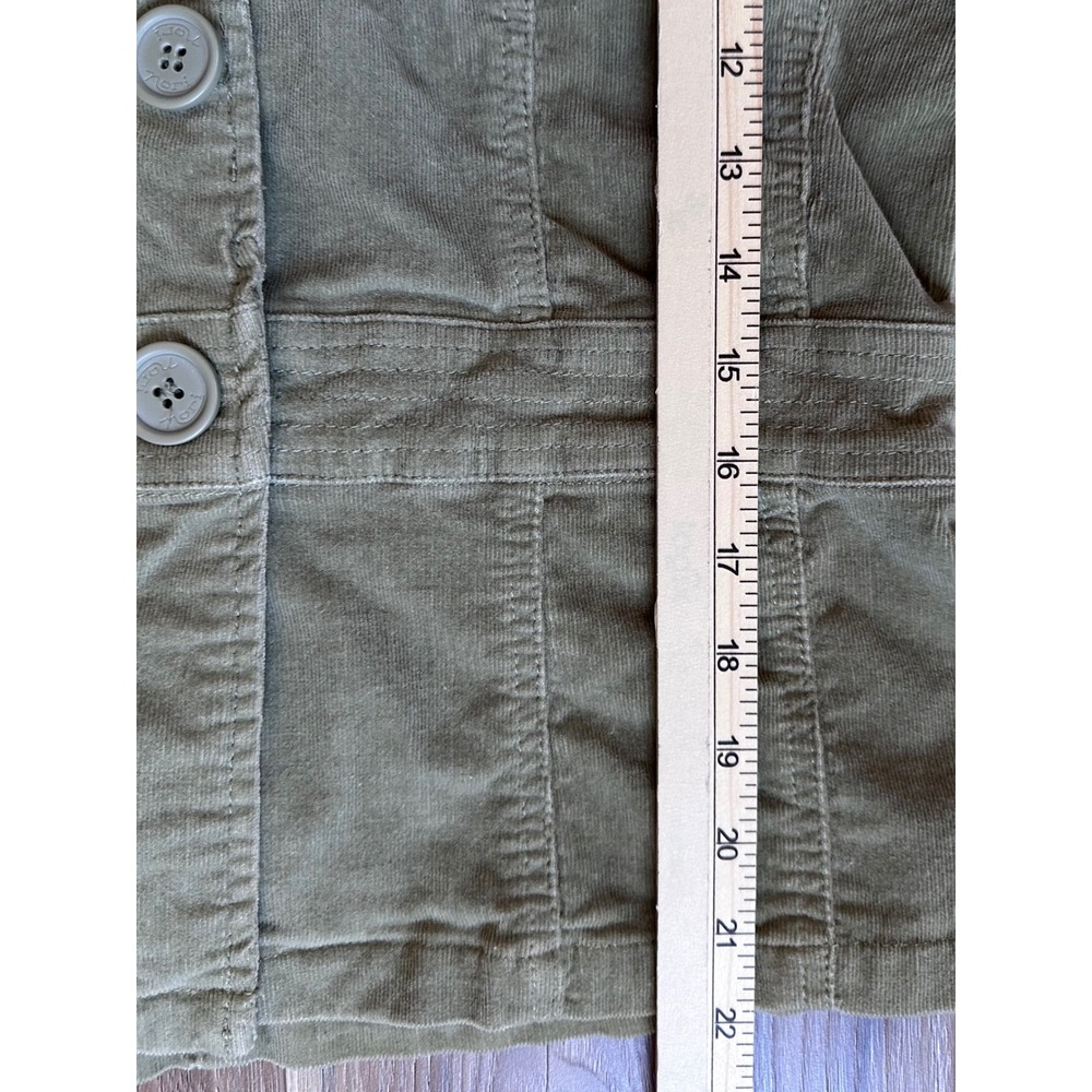 Vintage Nori Olive Green Corduroy Layered Hoodie Jacket Blazer Utility Y2K Small - Picture 4 of 7